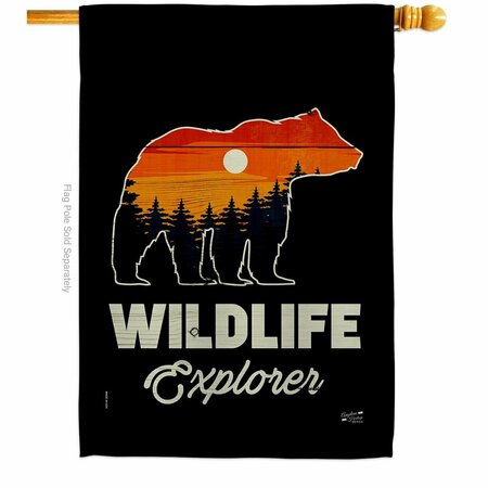PATIO TRASERO Wildlife Explorer Outdoor Adventure 28 x 40 in. Double-Sided Vertical House Flags PA3903911